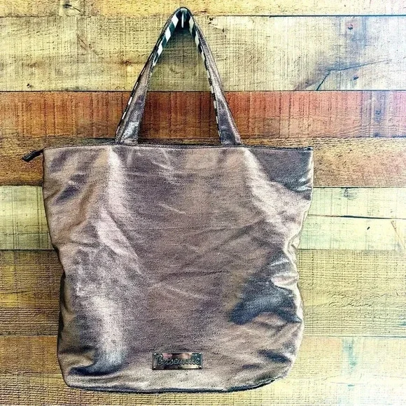 Vintage/Rare Betseyville Skull With Sequined Bow Metallic Tote - Picture 2 of 11